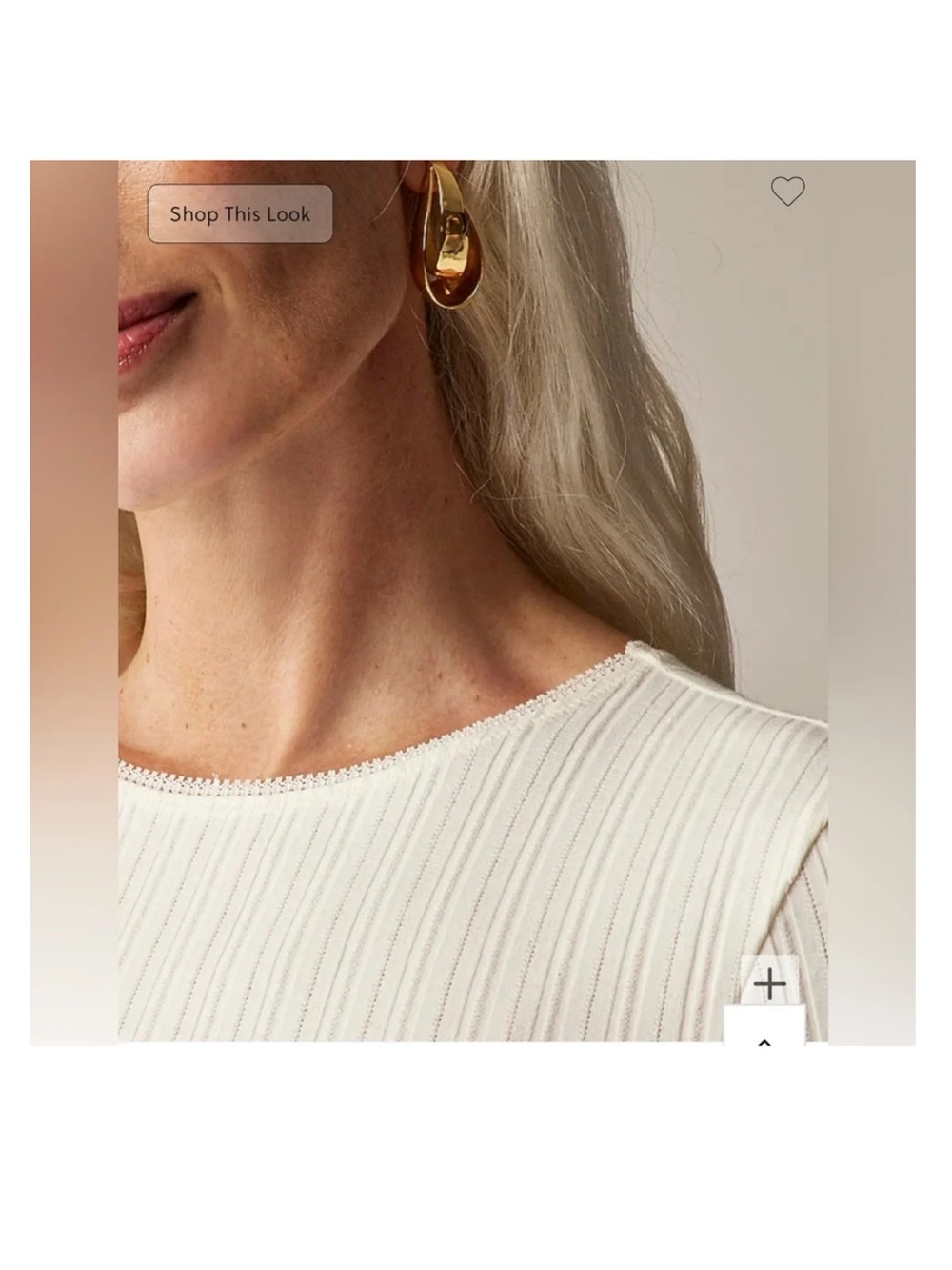 J. Crew Pointelle Ribbed Long Sleeve Crewneck Top - Ivory - Picture 9 of 10